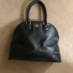 Tory Burch Robinson Dome Satchel - Black Leather